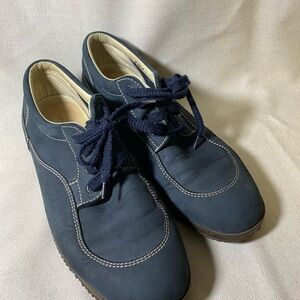 Hogan Blue Suede Lace Up Oxford Shoes